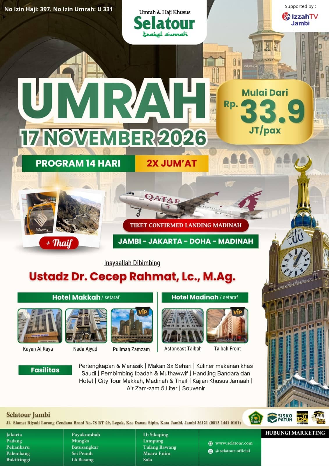Flyer Umrah November 2026 Jambi - Qatar