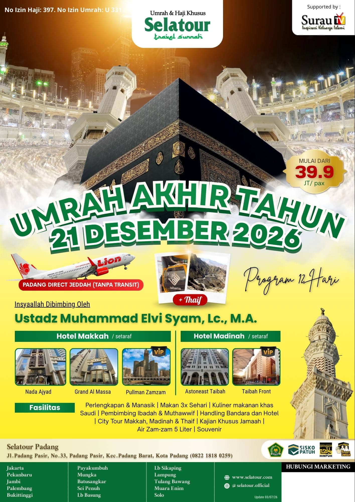 Foto Umrah Desember 2026 Padang - Lion