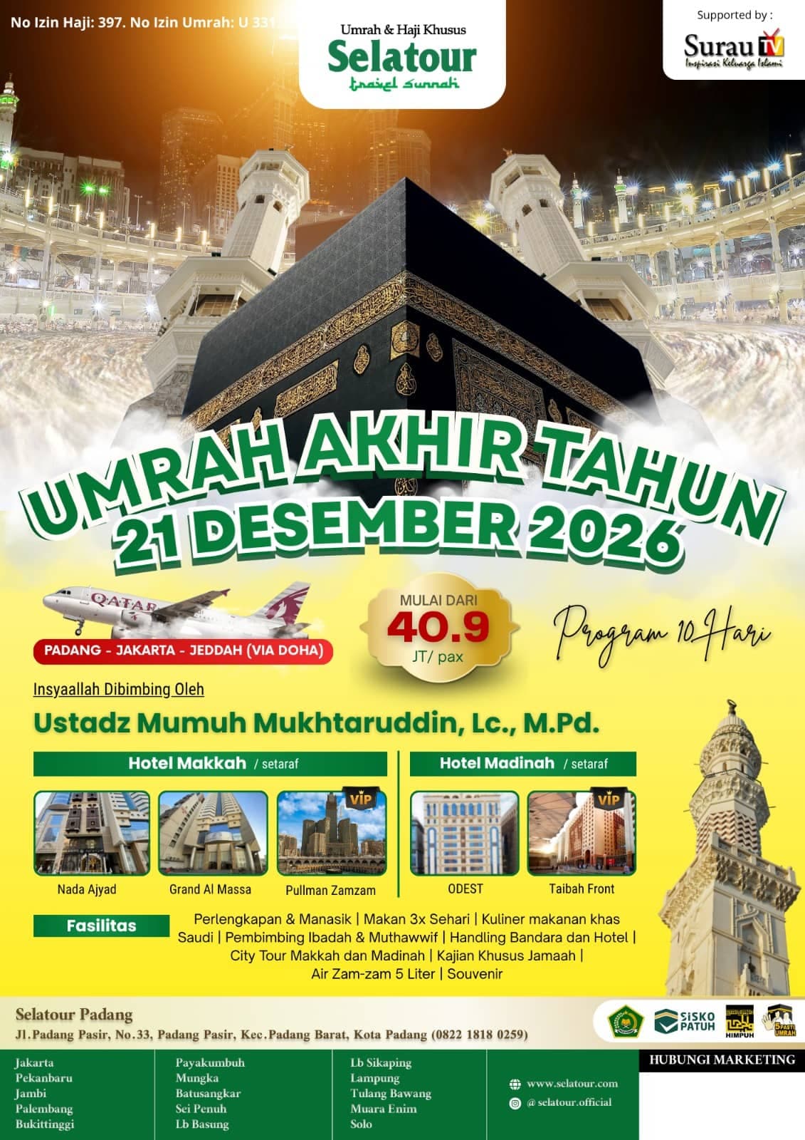 Flyer Umrah Desember 2026 Padang - Qatar
